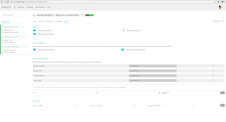 TravisRepositorySettings